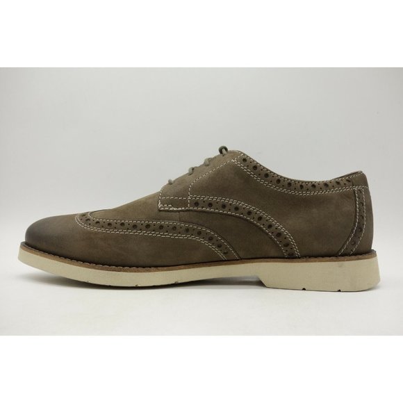 Bostonian Taupe Leather Lace Up Wingtip Oxfords Shoes Men\'s 12 M